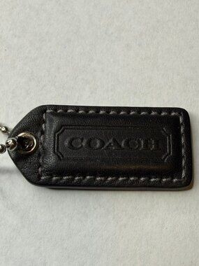 Coach Leather Hangtag – Black (2")
